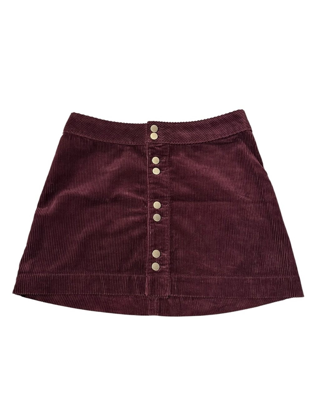 Abercrombie & Fitch / Burgundy Mini Corduroy Skirt / Size 8 / Y2K Grunge Boho